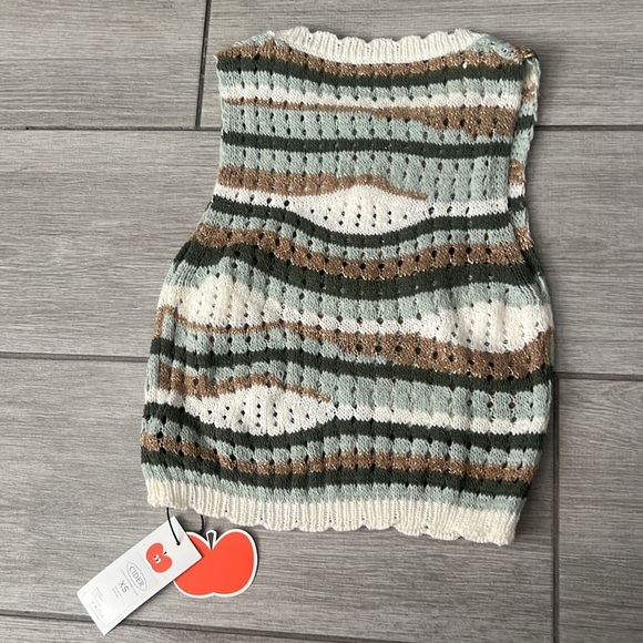 Cider Green Striped Sweater Sleeveless Crop Top XS NWT - Picture 6 of 6